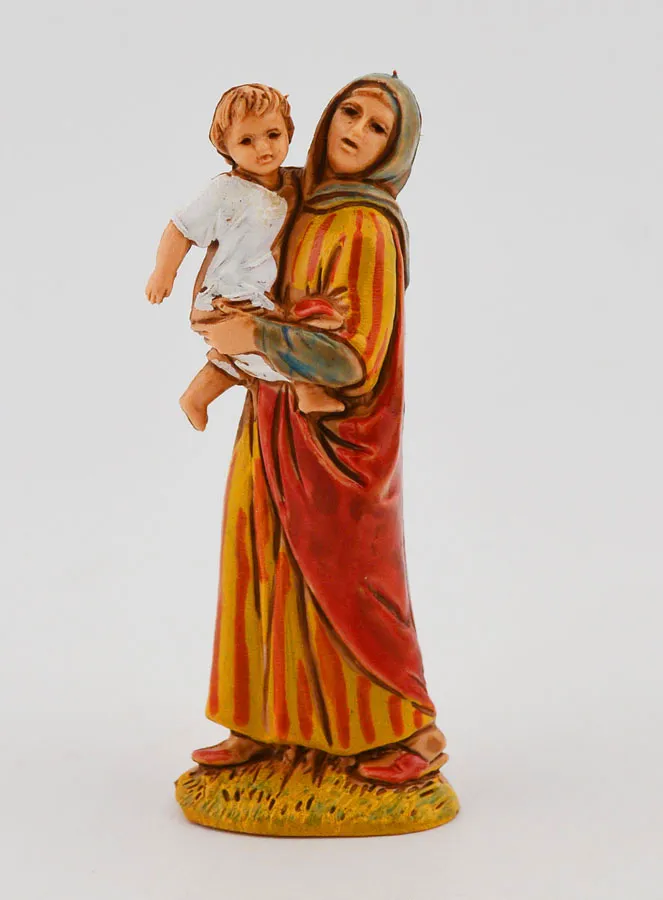 Krippenfigur Frau die ihr Kind Trägt – 6 cm (pic 1)