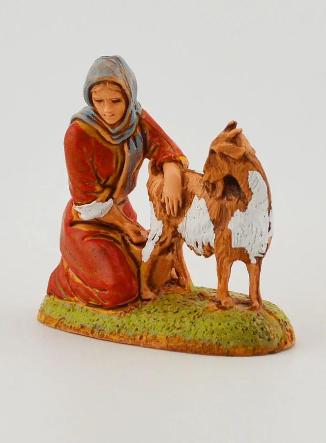 Krippenfigur Bäuerin die ihre Ziege Melkt – 6cm (pic 2)