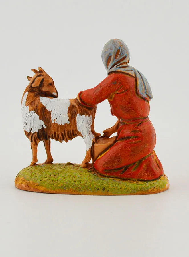 Krippenfigur Bäuerin die ihre Ziege Melkt – 6cm (pic 4)