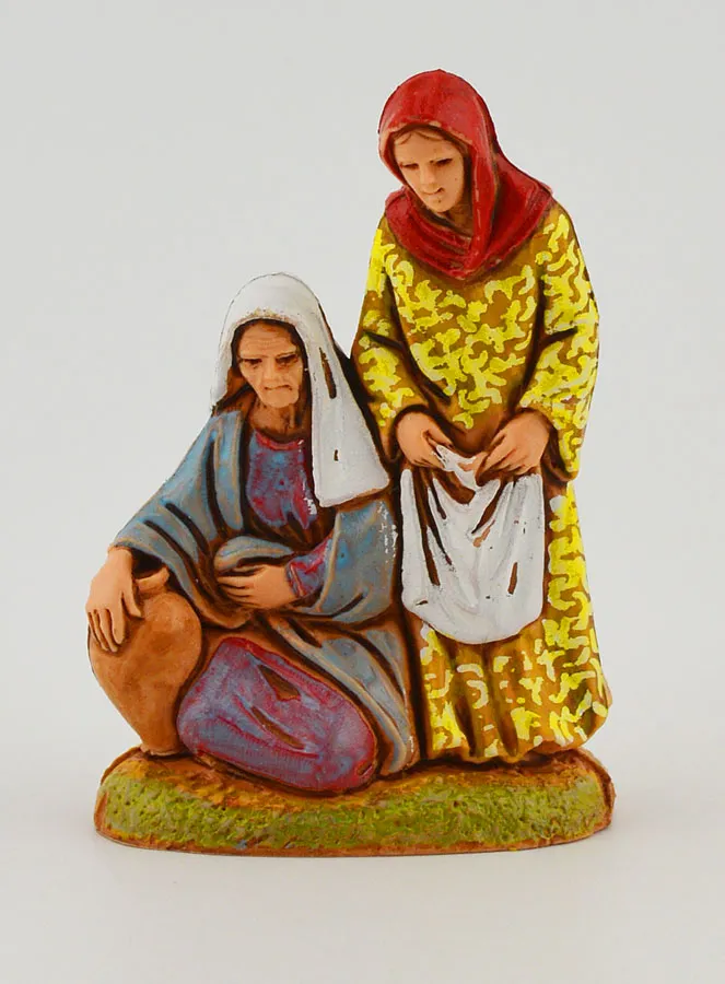 Krippenfigur Frauen mit Amphore und Wäsche – 6cm (pic 1)