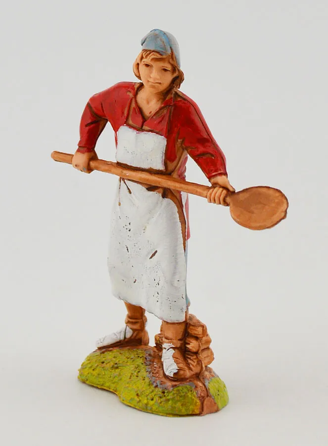 Krippenfigur Bäcker mit Brotschaufel – 6cm (pic 2)