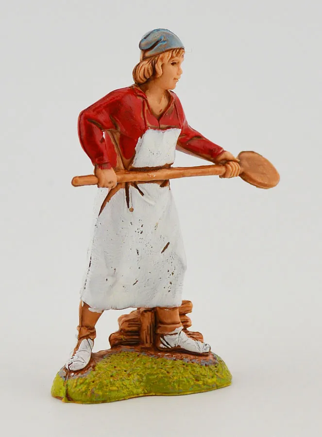 Krippenfigur Bäcker mit Brotschaufel – 6cm (pic 3)
