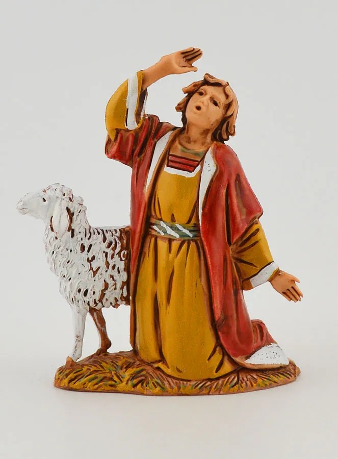 Krippenfigur Hirte der seine Herde Zurückruft – 6cm (pic 1)