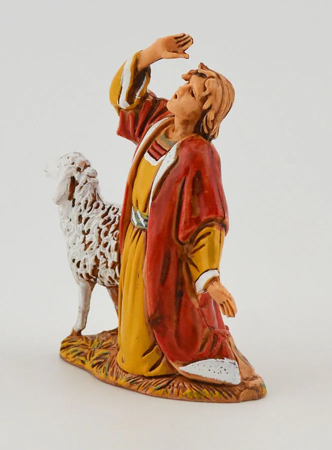 Krippenfigur Hirte der seine Herde Zurückruft – 6cm (pic 2)