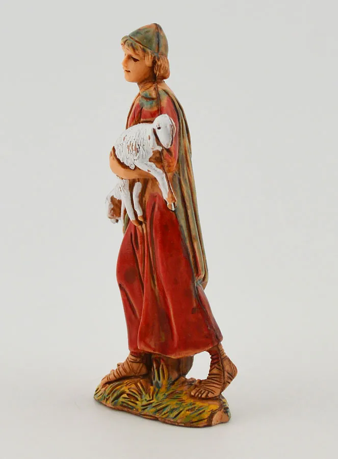 Krippenfigur Hirte mit seinen Lämmern – 6cm (pic 2)