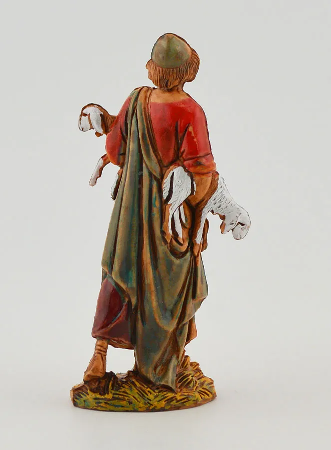 Krippenfigur Hirte mit seinen Lämmern – 6cm (pic 4)