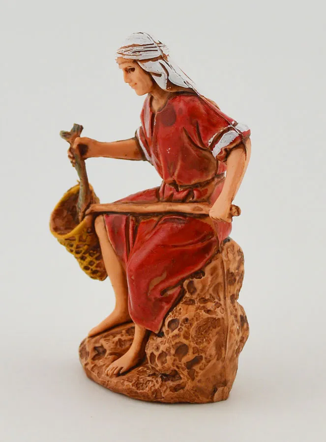 Krippenfigur Fischer mit Kescher – 6cm (pic 2)