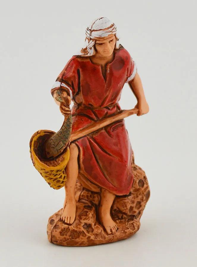 Krippenfigur Fischer mit Kescher – 6cm (pic 3)