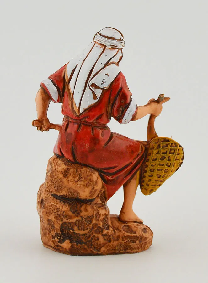 Krippenfigur Fischer mit Kescher – 6cm (pic 4)