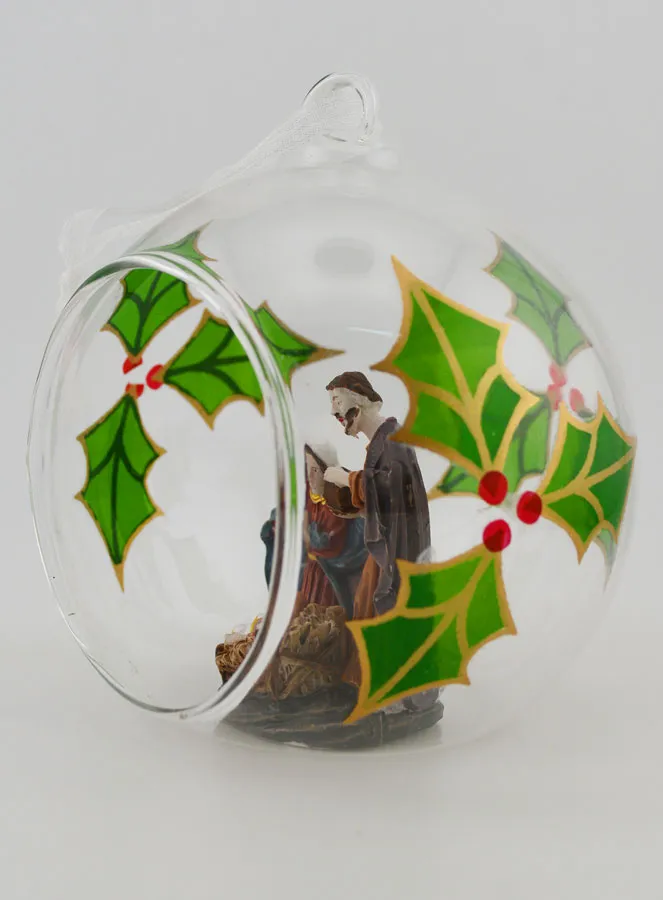 Weihnachtskugel aus Glas 10cm – Weihnachtskrippe (pic 2)