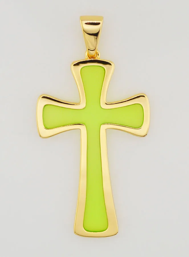 Kreuz-Anhänger 4cm – Grün (pic 1)