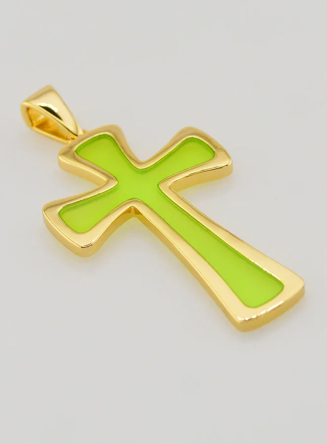 Kreuz-Anhänger 4cm – Grün (pic 3)