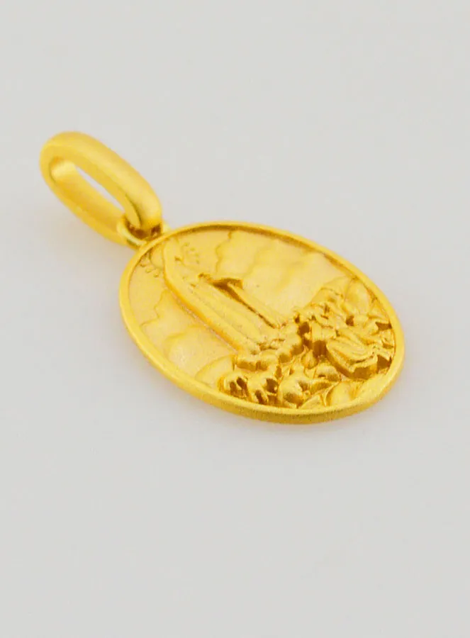 Anhänger der Muttergottes von Fatima aus Silber 18 Karat Vergoldet – 16mm (pic 3)