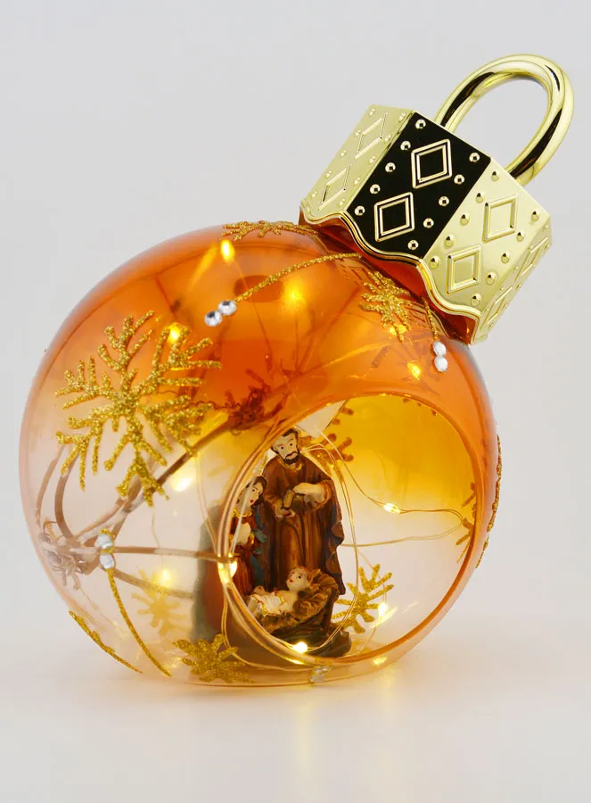 Leuchtende Weihnachtskugel Krippe – 12cm (pic 3)