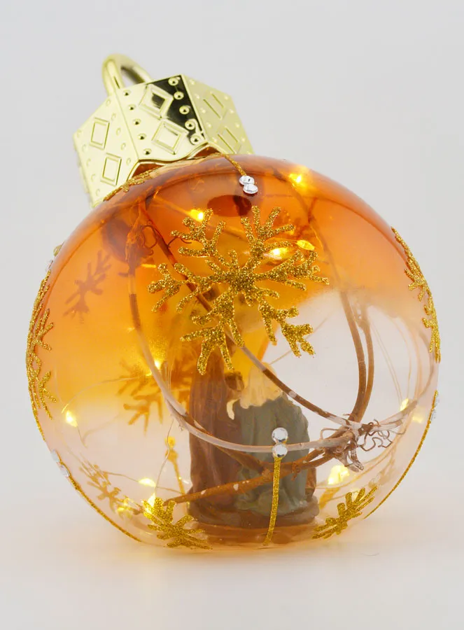 Leuchtende Weihnachtskugel Krippe – 12cm (pic 4)