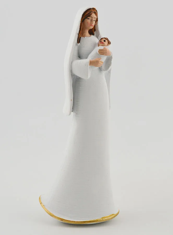 Moderne Heilige Familie in Weiß und Gold – 12cm (pic 2)