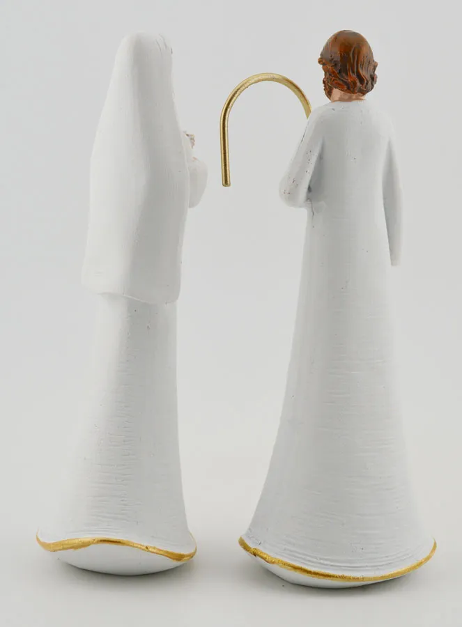 Moderne Heilige Familie in Weiß und Gold – 12cm (pic 4)