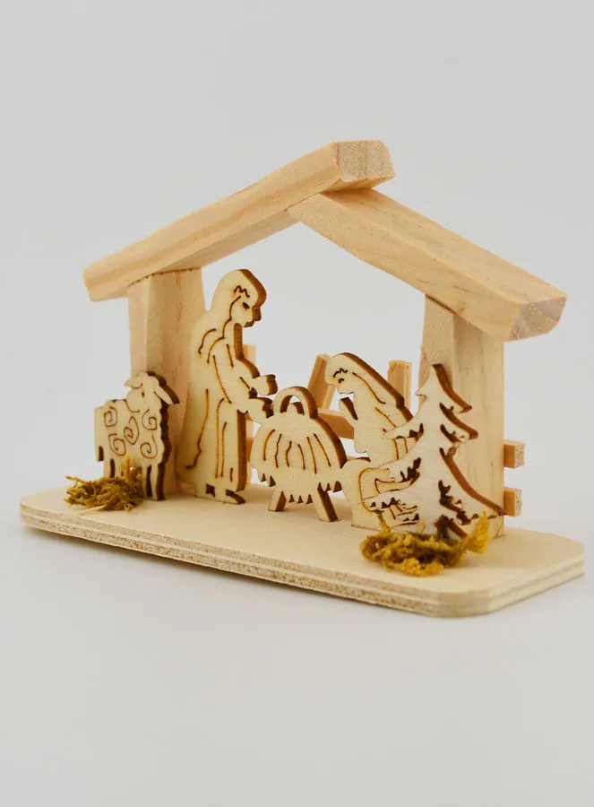 Krippe aus Naturholz – 10cm (pic 2)