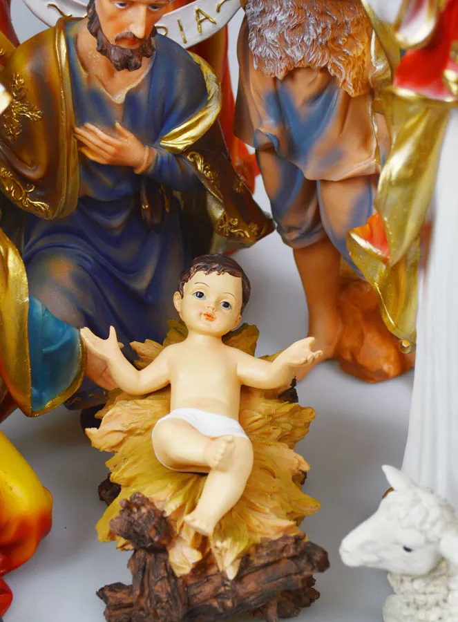 Große Vollständige Weihnachtskrippe mit 11 Figuren – 45cm (pic 2)