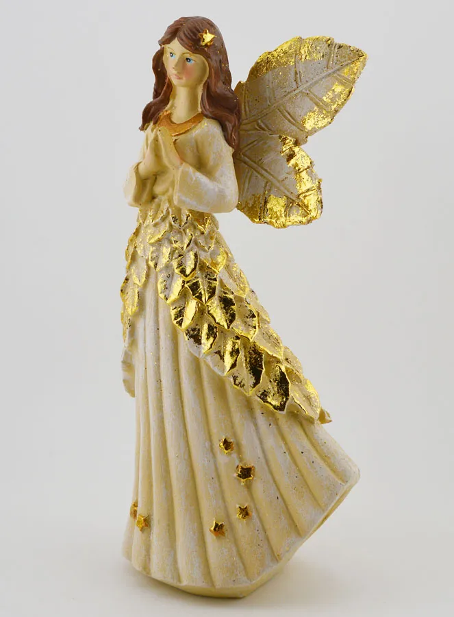 Glitzernder Goldfarbener Betender Engel – 20cm (pic 2)