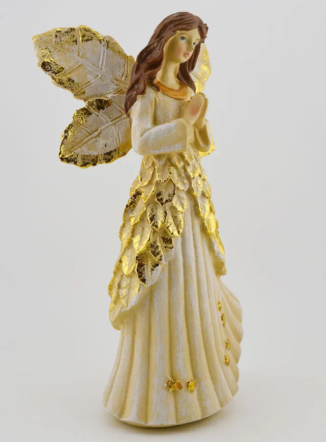 Glitzernder Goldfarbener Betender Engel – 20cm (pic 3)