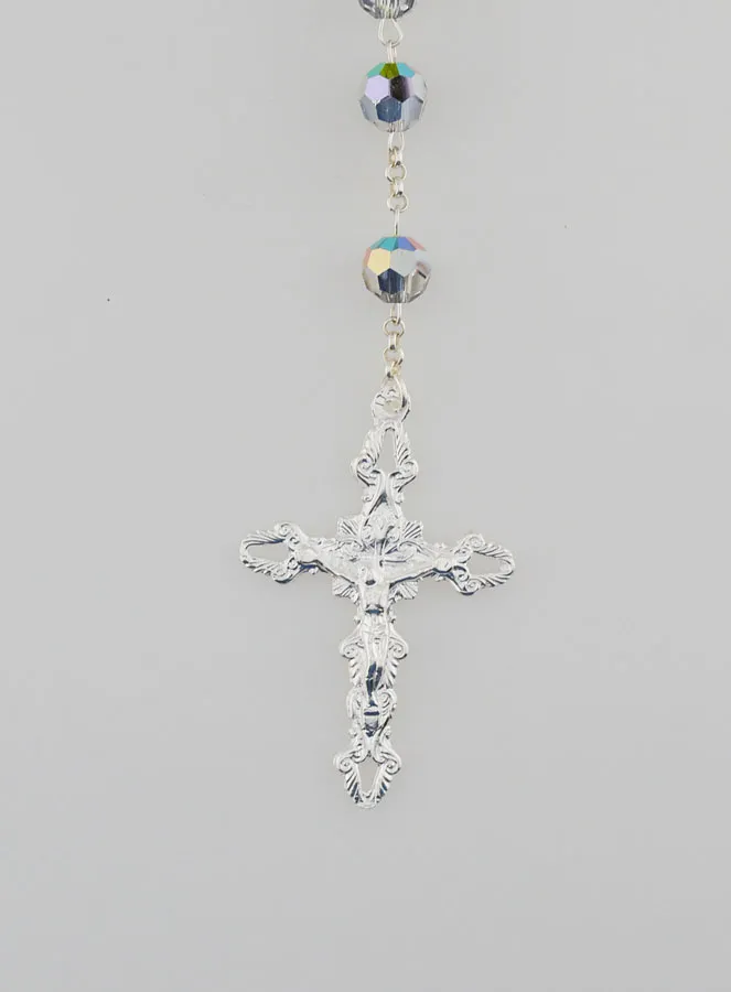 Rosenkranz Kristall Massiv Silber (pic 3)
