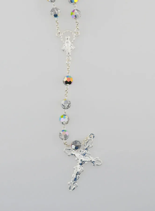 Rosenkranz Kristall Massiv Silber (pic 4)