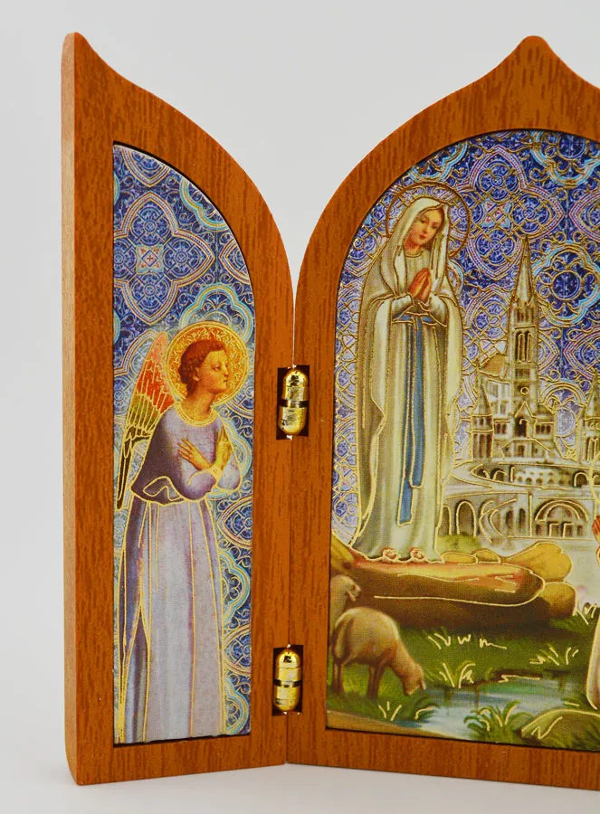 Ikone Triptychon von Lourdes aus Holz (pic 3)