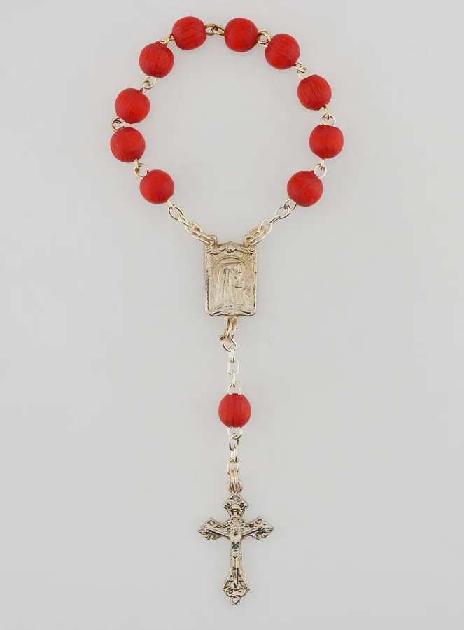 Geschenk Zehnerrosenkranz Holz + Ikone Souvenir von Lourdes (pic 4)