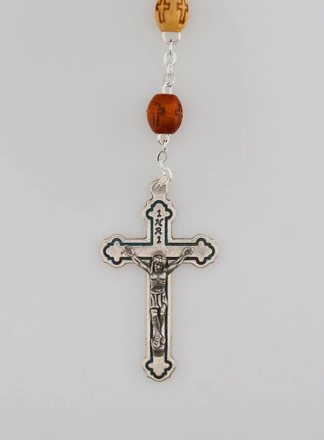 Rosenkranz Modeschmuck Holz Tau Kreuz (pic 3)