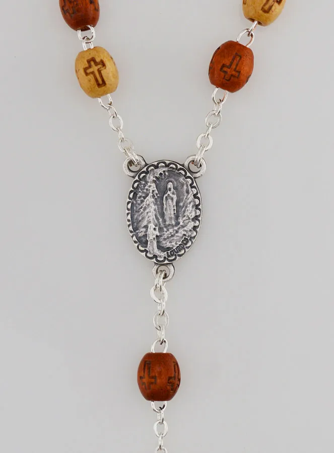 Rosenkranz Modeschmuck Holz Tau Kreuz (pic 4)