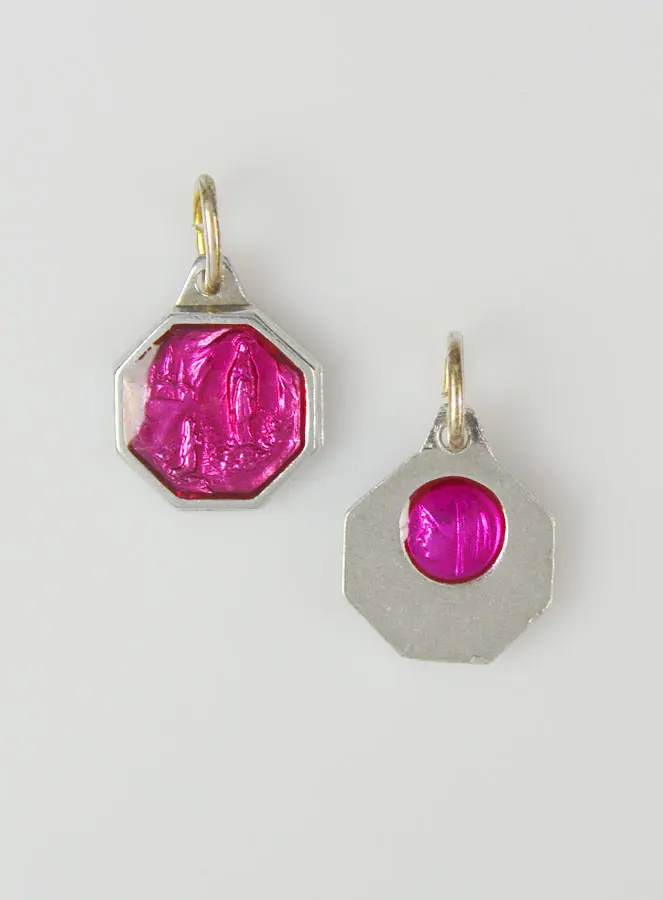 Medaille Unsere Liebe Frau von Lourdes 12mm - Rosa (pic 1)