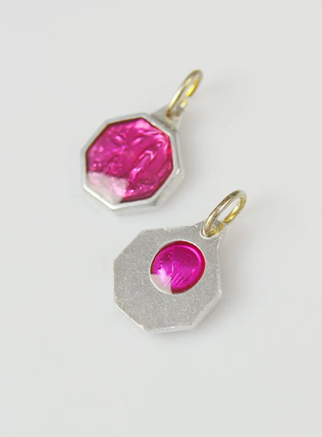 Medaille Unsere Liebe Frau von Lourdes 12mm - Rosa (pic 2)