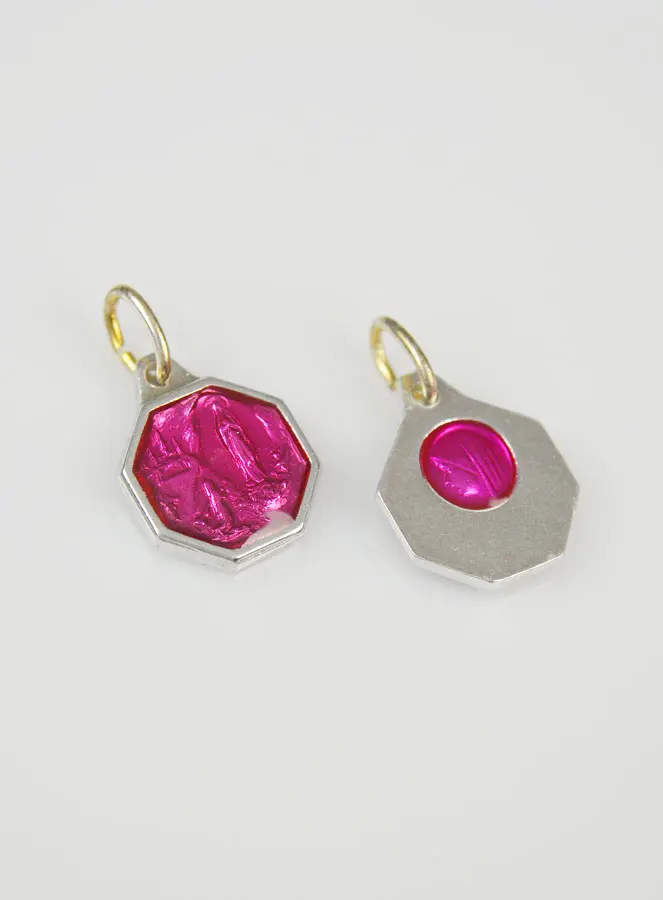 Medaille Unsere Liebe Frau von Lourdes 12mm - Rosa (pic 3)