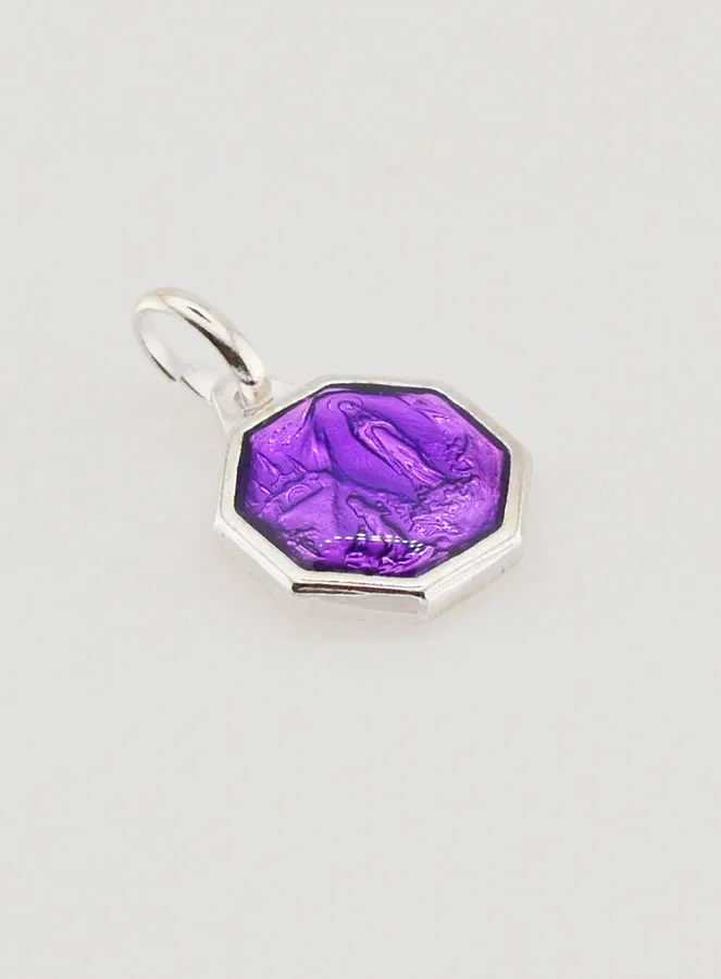 Medaille Unsere Liebe Frau von Lourdes 11mm - violett (pic 3)