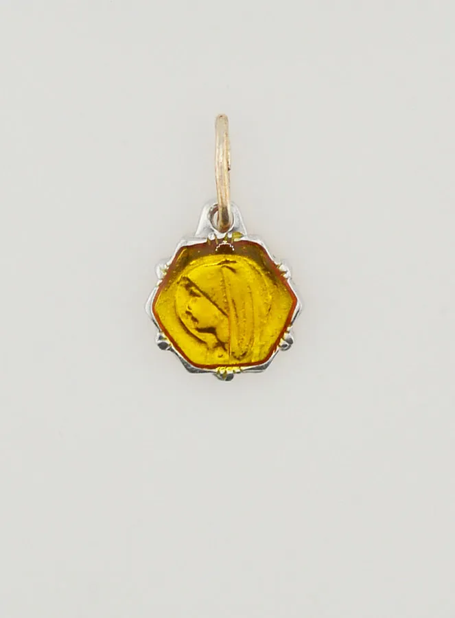 Medaille Jungfrau Maria 8mm - gelb (pic 3)