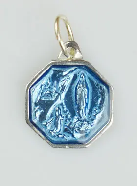 Medaille Unsere Liebe Frau von Lourdes 11mm - Lila (pic 1)