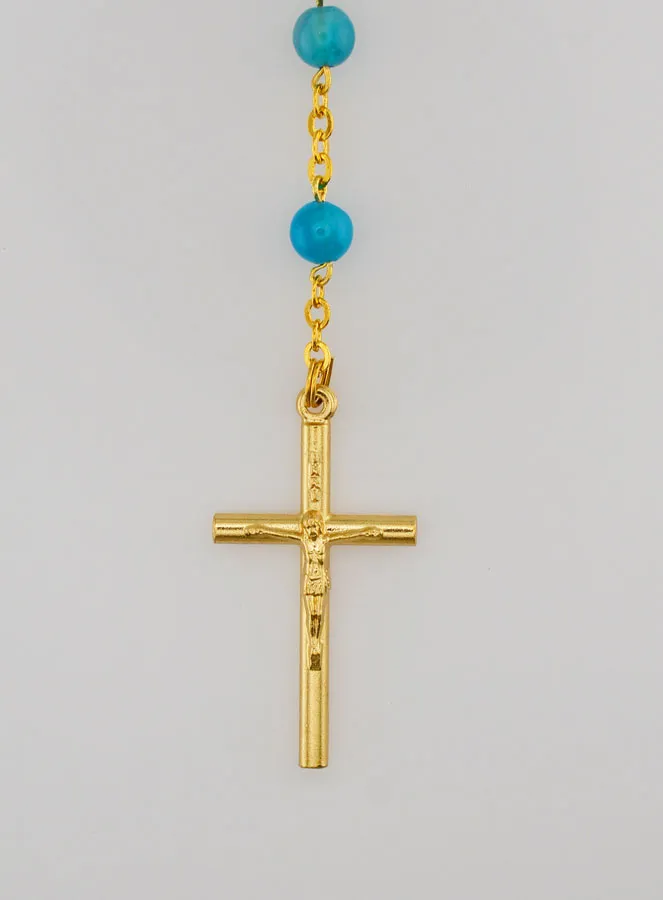 Rosenkranz Achat - Kette goldfarben (pic 3)