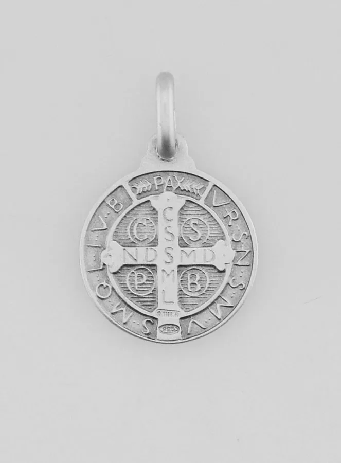 Benediktus - Medaille massiv Silber - 14 mm (pic 3)