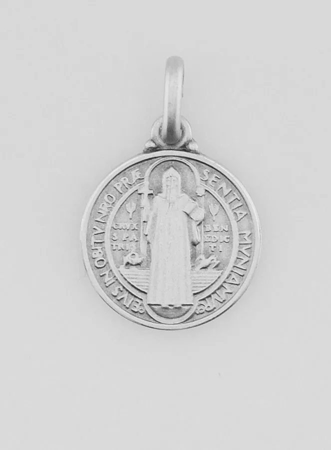Benediktus - Medaille massiv Silber - 14 mm (pic 4)