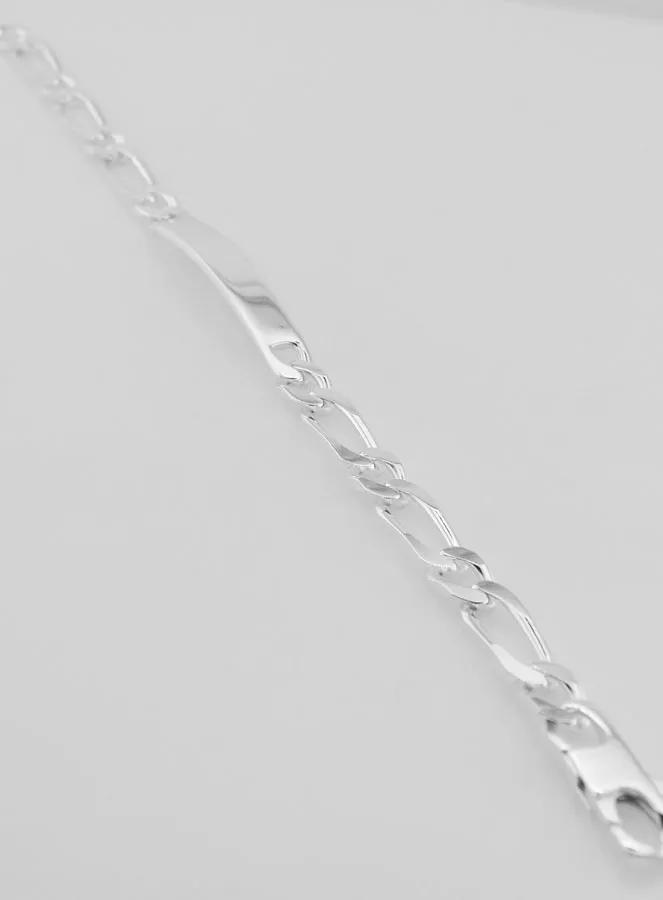Silber Identitätsarmband Figaro 21 cm x 7 mm (pic 2)