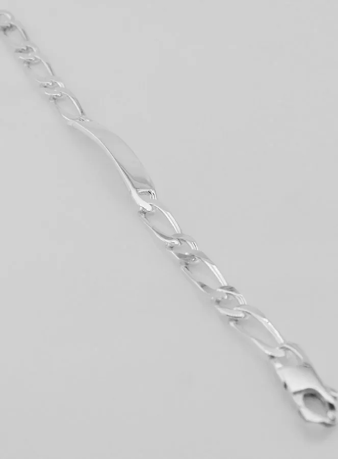 Silber Figaro Identitätsarmband  19 cm x 7 mm (pic 2)