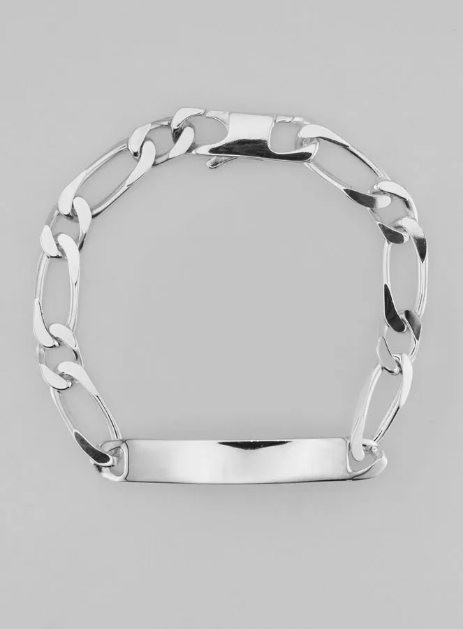 Silber Figaro Identitätsarmband  19 cm x 7 mm (pic 3)