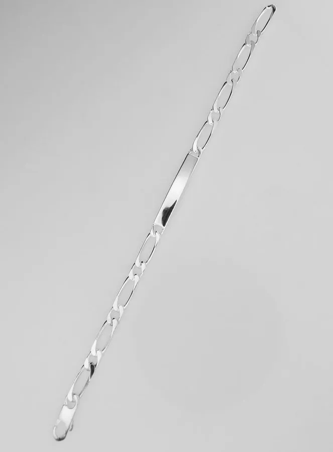 Silber Figaro Identitätsarmband 18 cm x 5 mm (pic 2)