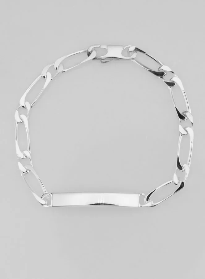 Silber Figaro Identitätsarmband 18 cm x 5 mm (pic 3)
