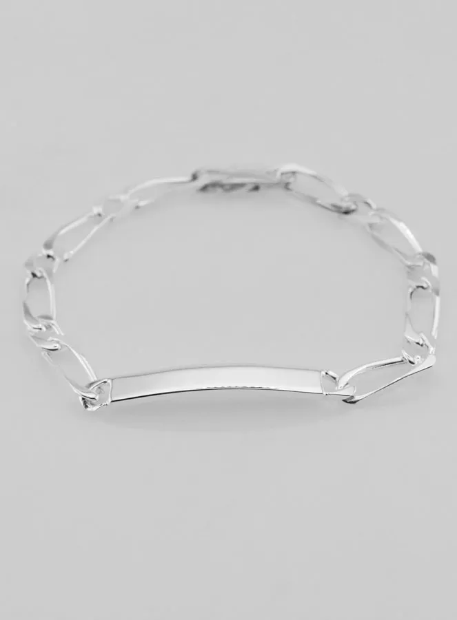 Silber Figaro Identitätsarmband 18 cm x 5 mm (pic 4)