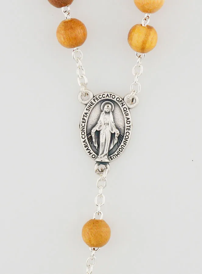 Holz Rosenkranz Medaille Wundertätige Madonna (pic 3)