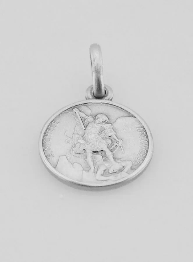 Medaille heiliger Michael massiv Silber - 12mm (pic 2)
