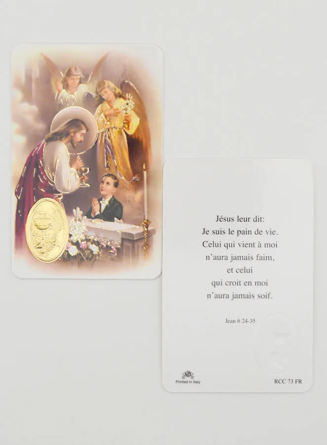 Gebetskarte mit Medaille Erstkommunion Junge (pic 2)