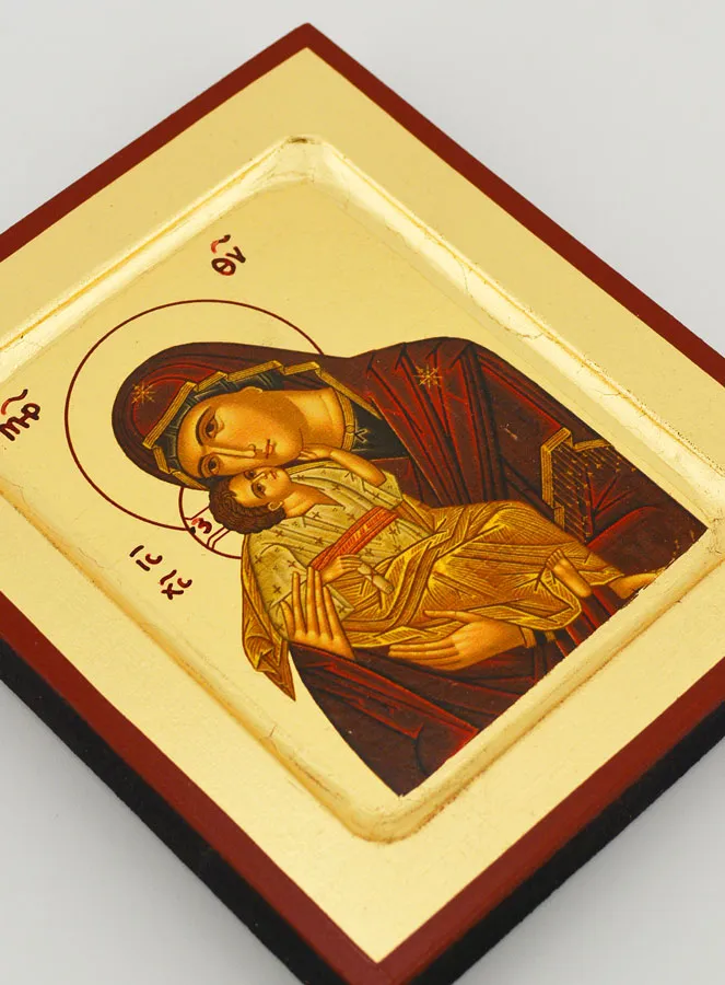 Ikone Maria Jungfrau der Zärtlichkeit Blattgold - 12 cm (pic 3)